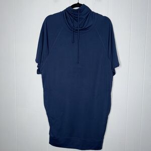 PrAna Women’s Carys Dress Super Soft Cowl Neck Hoodie Equinox Blue Teal Size S